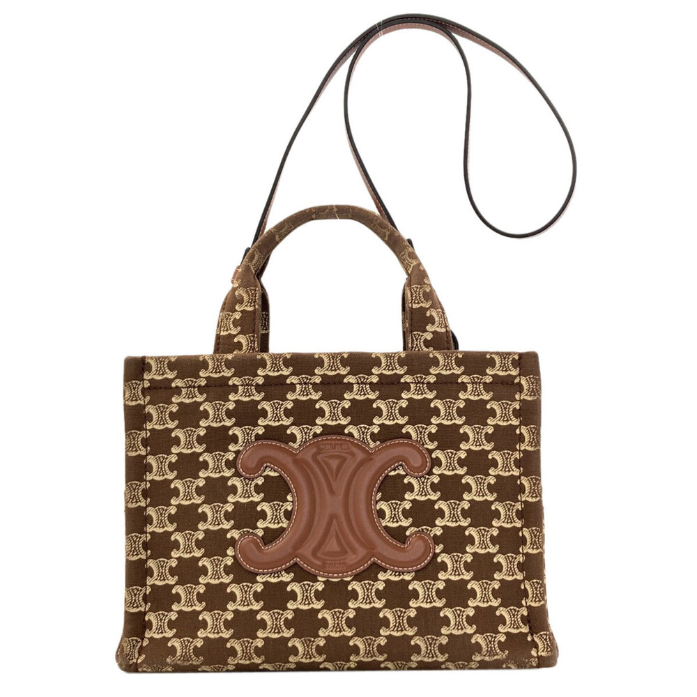 Celine Small Cabas Thais Triomphe 2-Way Handbag Canvas Women's CELINE